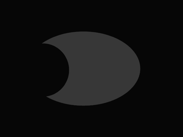 An illustration of the huge, dark grey crescent shape object - not an actual photograph