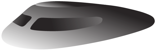 Disc-like craft with two large, black rectangular windows on Mars