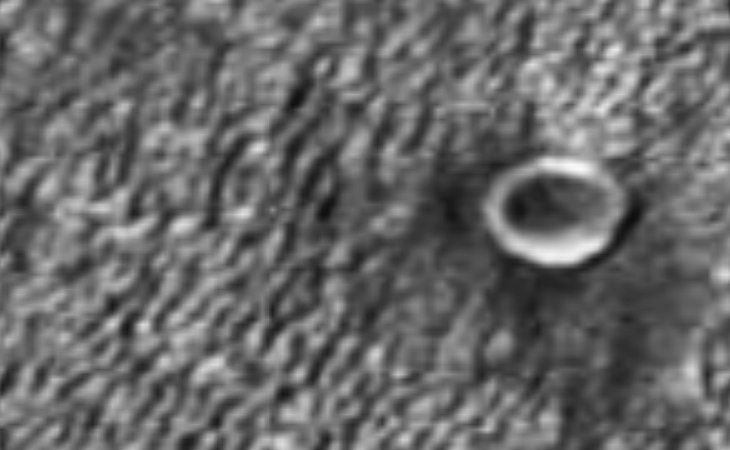Metallic ring on Martian surface