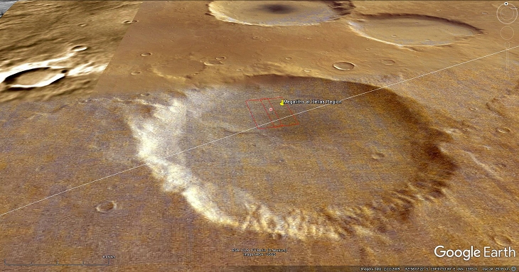Google Earth Mars Elevated View