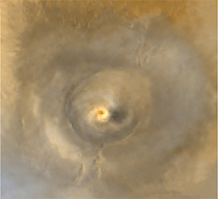 Cloud formation photographed by Mars Global Surveyor on 19 June 2001, Source: NASA