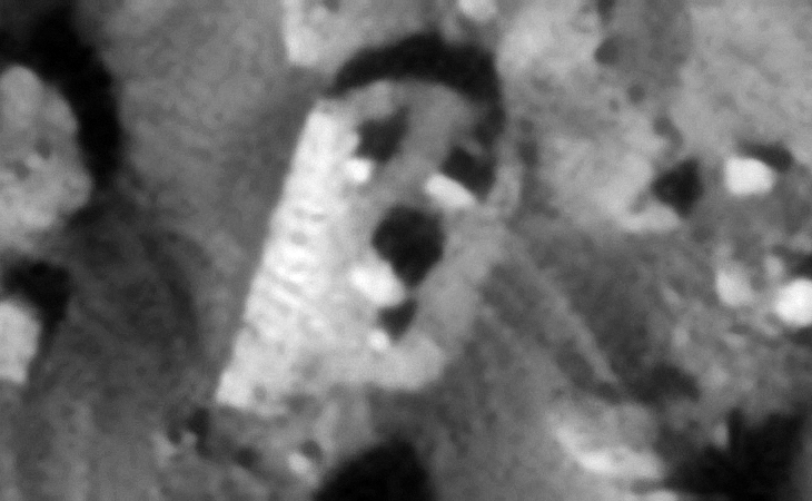 Similar artifact found on Mars: PSP_005935_2275 (click to view larger image at actual 1:1 scale)