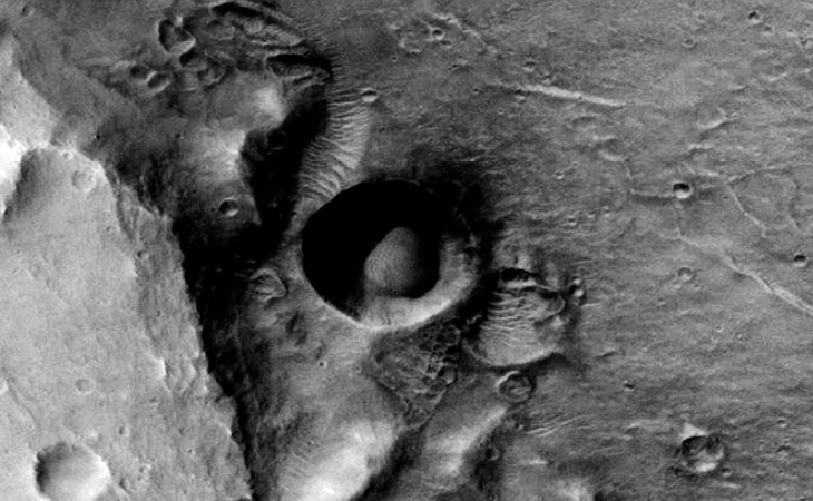 Massive dome or sphere inside Martian Crater