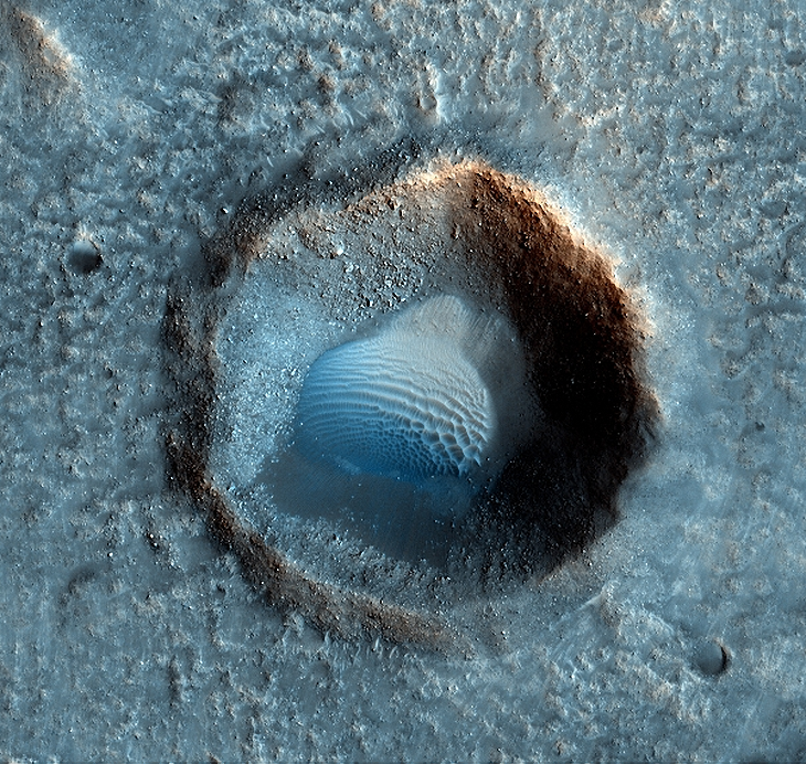 Massive dome in crater on Mars