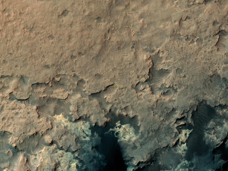 Curiosity's location in Sol 710 (click for larger image)