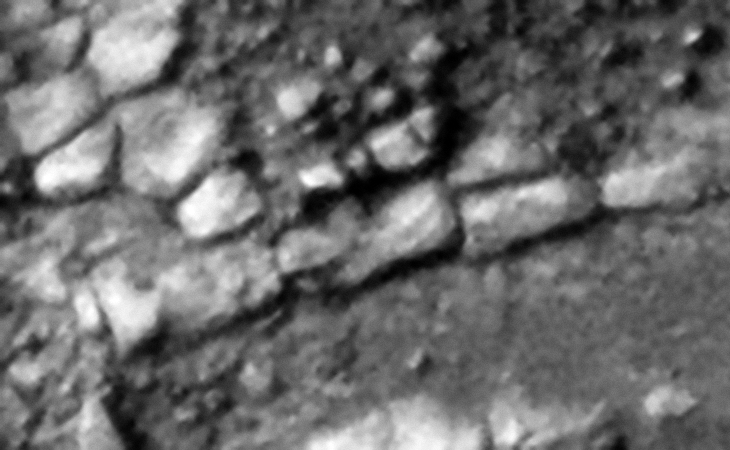 Row of rectangular megalithic blocks