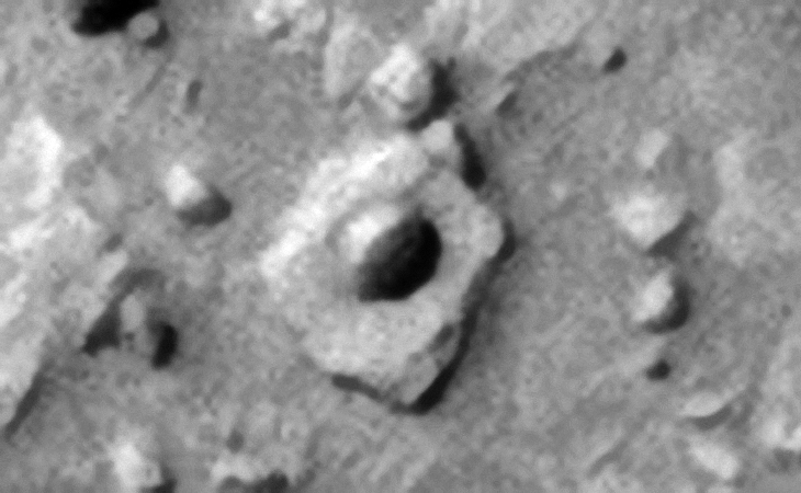Check out the elliptical dome-shaped feature in the center of this block