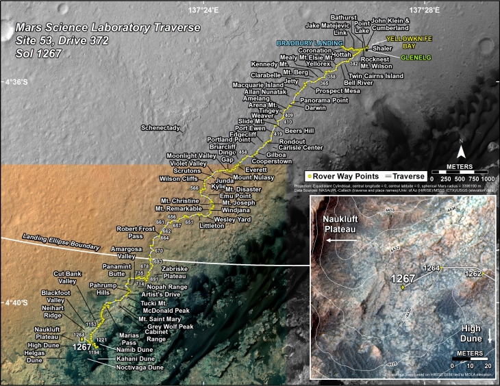 Curiosity's location in Sol 1267 (click for larger image)