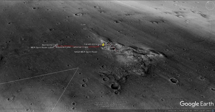 Google Earth Mars Elevated View