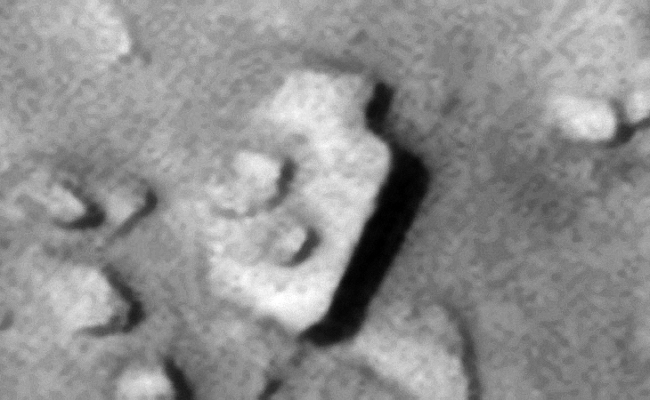 From 'Strange Architecture Spotted in Proctor Dune Field on Mars' (click for larger image at actual size 1:1 scale)