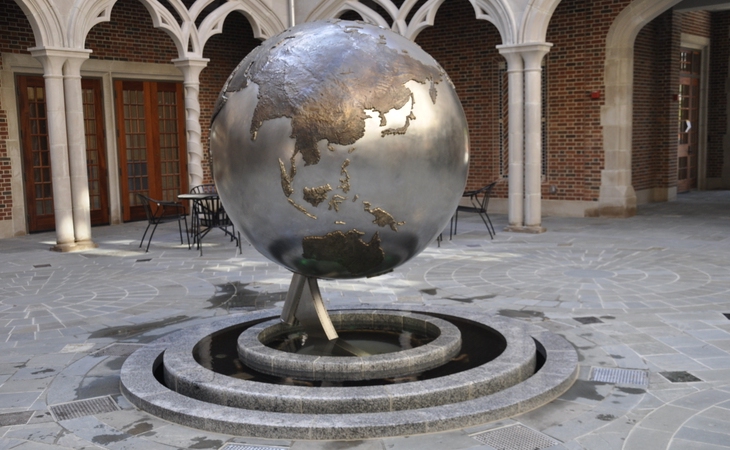 Globe-like sculpture at the University of Richmond