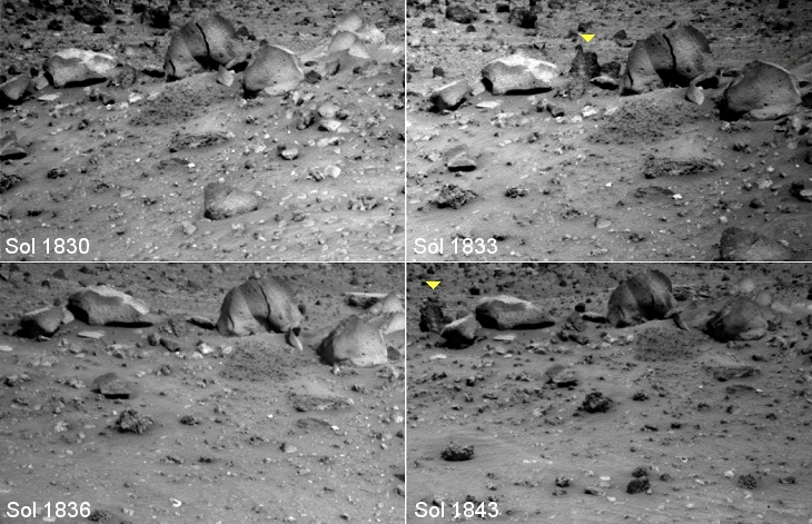 Spirit rover captures moving object on Mars